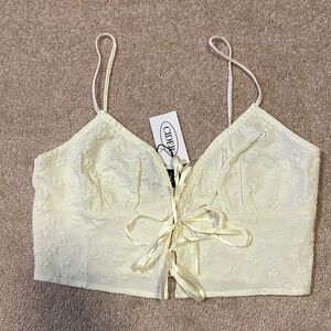 CIDER Floral corset tank top